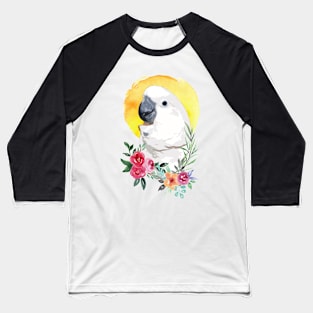 cockatoo and flower watercolor Baseball T-Shirt